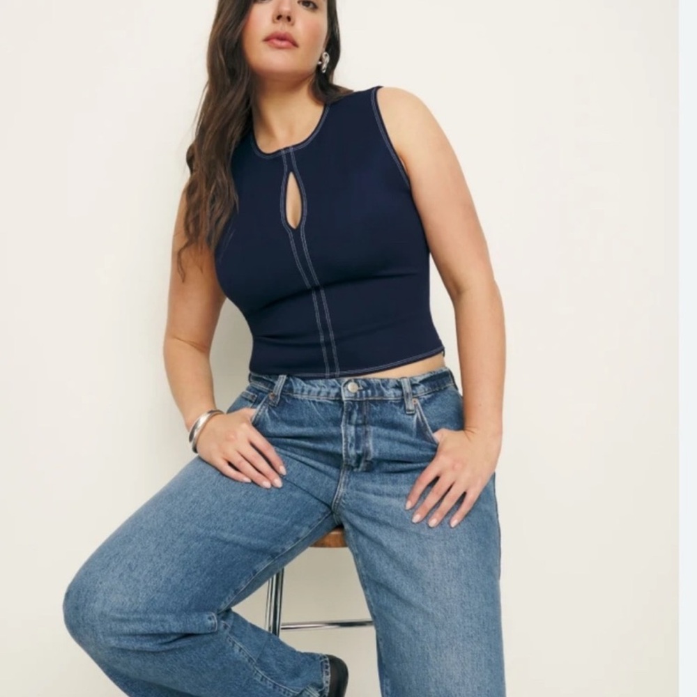 Reformation Carsyn navy top